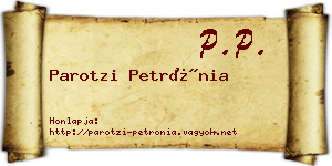 Parotzi Petrónia névjegykártya